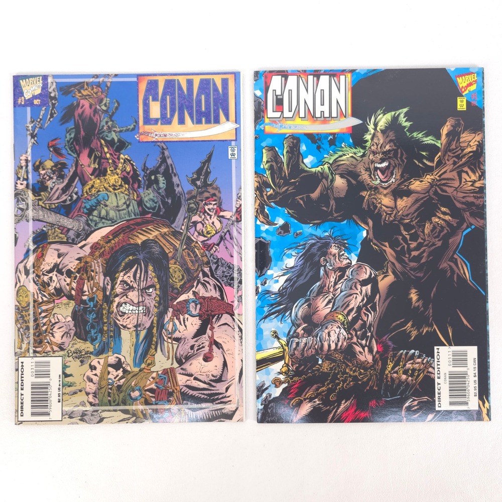 Conan Marvel Comics Vintage 1995 No's 3 & 4 Adventurer Barbarian Fantasy Nerd